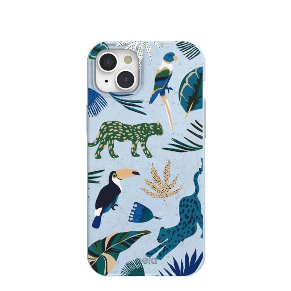 Powder Blue Tropical Rainforest iPhone 15 Plus Case Discount